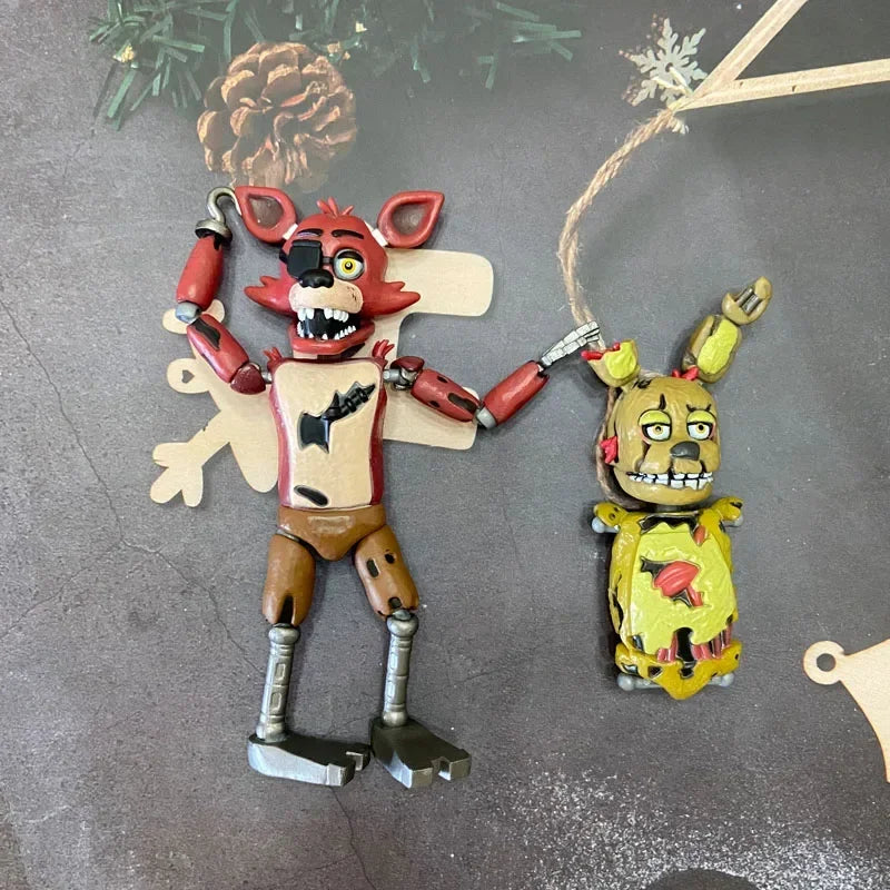 14CM FNAF Figures Nightmare Freddy Bonnie Foxy Chica Action Figure Movable Blacklight Freddy Frostbe PVC Model Collection Toys