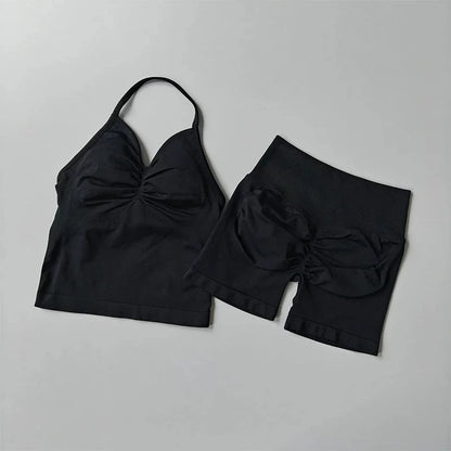 NO LOGO Women's Longline Strappy Backless Gym Top Scrunch Workout Open Back Bra Tank Top for Running Yoga Shirt