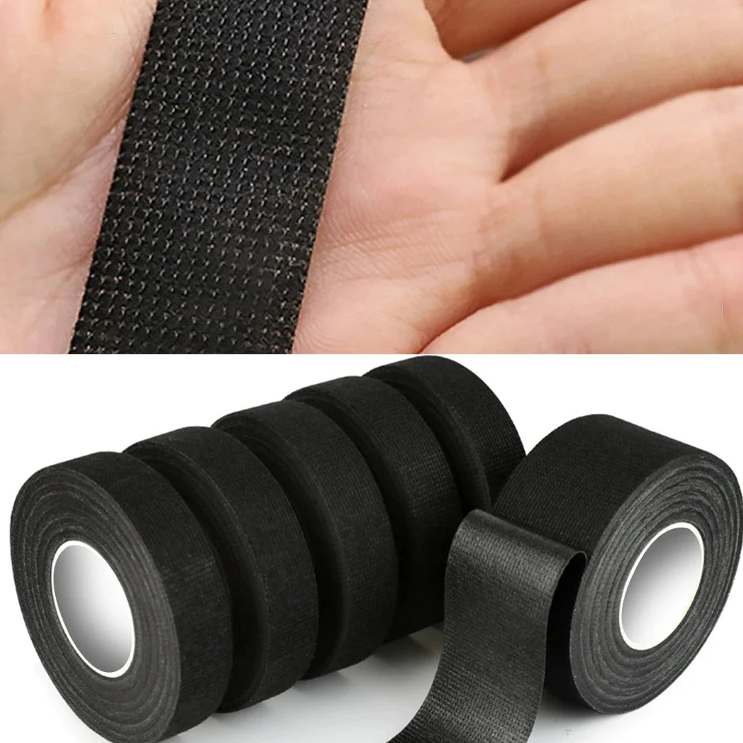 Heat-Resistant Electrical Tape Waterproof Cable Organizer Fabric Cloth Wrap Insulation Auto Wiring Harness Adhesive Bundling Tap
