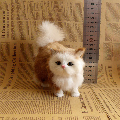 Cute Simulation Cat Plush Toys Hard Stuffed Kitten Model Fake Cat Realist Animals For Kids Girls Birthday Valentine's Day Gift