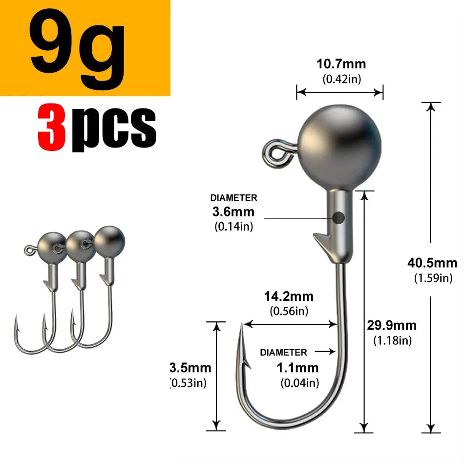 WODJYJ 1g 2g 3g 4g 5g 7g 8g 10g 14g 20g 28g jig head hook for fishing tackle ,rig soft worm hook crank lure bait hook