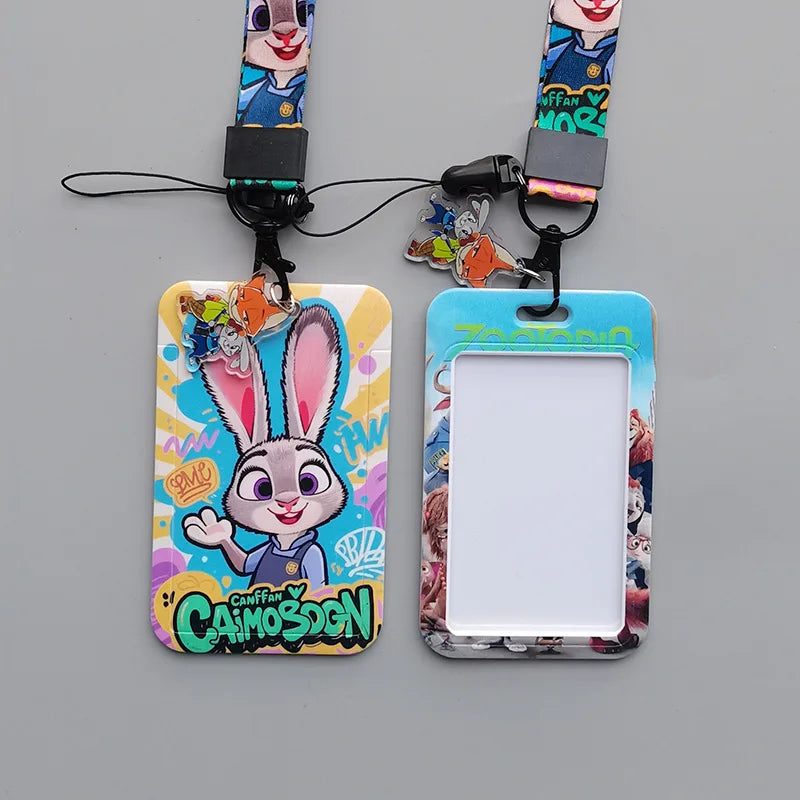 Hot Disney Anime Zootopia 2 Lanyard Card student Judy Nick cute card Bus Card holder certificate lanyard cartoon keychain  Gifts