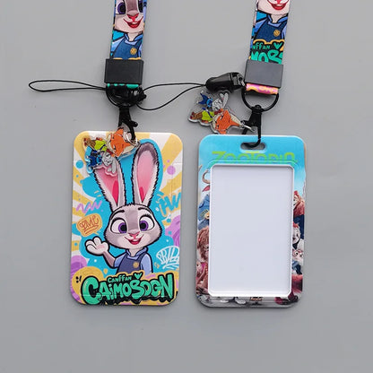 Hot Disney Anime Zootopia 2 Lanyard Card student Judy Nick cute card Bus Card holder certificate lanyard cartoon keychain  Gifts