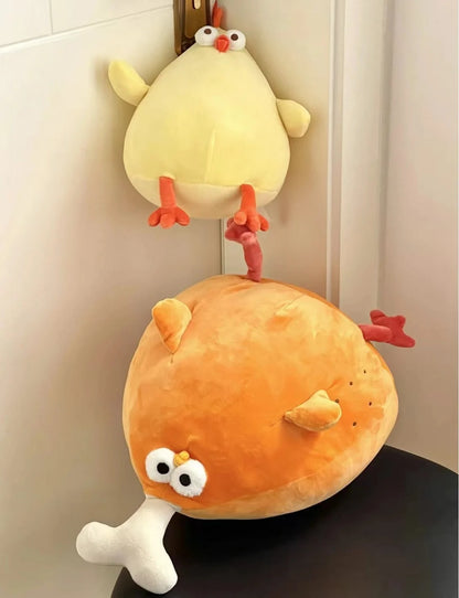 New Chicken&Leg Chicken Soft Gingerbread Chicken Dolls Decor Cartoon Simulation Fruit Animals Stuffed Toy Pillow Birthday Gifts