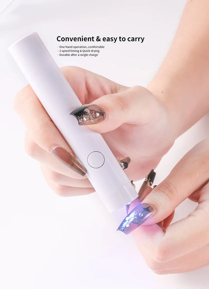 Rechargeable Portable UV LED Nail Lamp - Gel Polish Drying Desk Stand Light Support Base for Nail Art