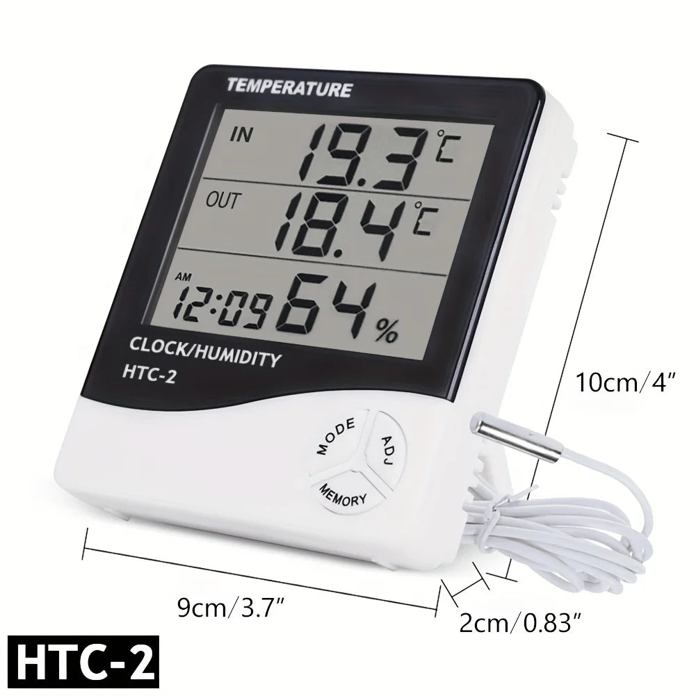 Indoor Temperature Humidimeter Sensor Instrument Electronic Clock LCD Digital Household Electronic Temperature Humidity Meter