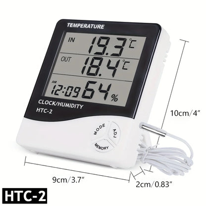 Indoor Temperature Humidimeter Sensor Instrument Electronic Clock LCD Digital Household Electronic Temperature Humidity Meter