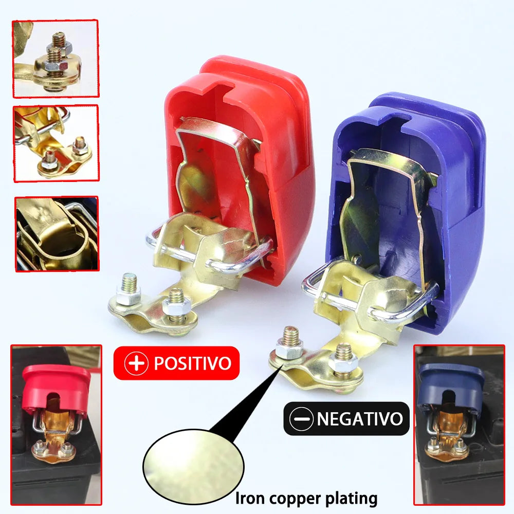 2Pcs Car Battery Terminal Connectors Quick Release Disconnect 12V 24V Positive Negative Battery Cable Ends for SAE/JIS Type Car