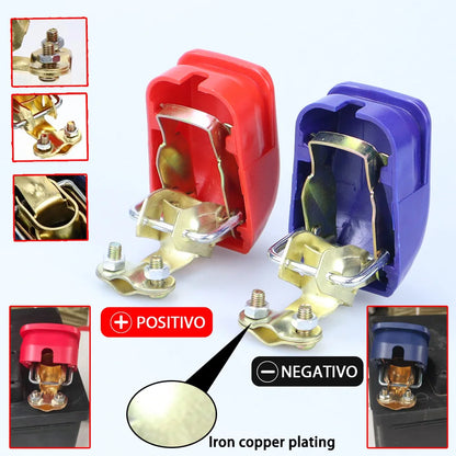 2Pcs Car Battery Terminal Connectors Quick Release Disconnect 12V 24V Positive Negative Battery Cable Ends for SAE/JIS Type Car