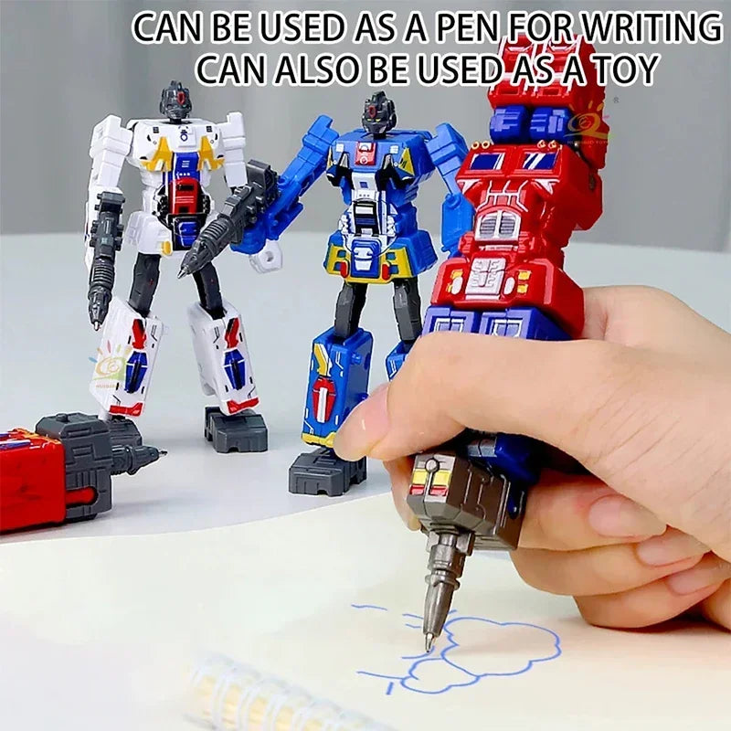 2IN1 Transformation Robot Toy Deformable Ballpoint Pen Rotary Joint Robot Deformation Action Figure Model Toys Deformed Robot