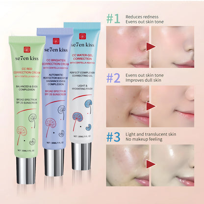 Centella Asiatica Brightening Concealer CC Cream Sunscreen Facial Pore Concealer Even Skin Tone Moisturizing Primer