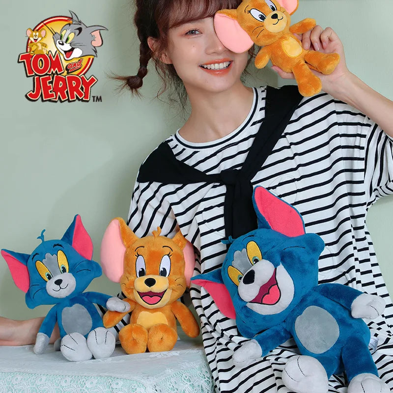 Original Tom and Jerry Plush Toy Cartoon Movie Cat Nibbles Mouse Plushies Stuffed Animals Soap Action Figure Studio Doll Toys