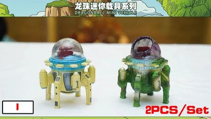 2pcs/set 10cm Anime Dragon Ball Z Capsule Spaceship Vegeta Goku space pod Figure PVC Goku Collectible Model Toys Gifts