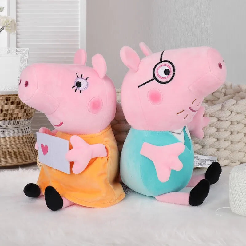 30CM Genuine Peppa Pig Plush Stuffed Doll Peppa George Mom Dad Model Children's Toys Cartoon Anime Figure Kids Birthday Gifts