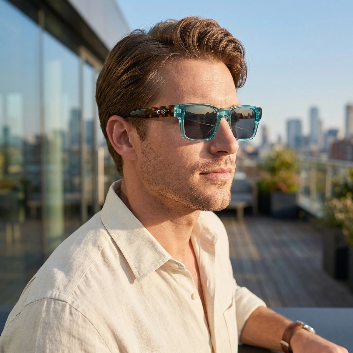 Light Luxury Square Sunglasses Minimalist Design Elegant Unisex Uv400 Protection Sun Glasses 9017