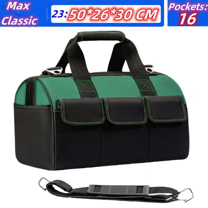 Upgrade 23inch Heighten large capacity Tool Bag Thickened 1680D Oxford Waterproofed Wear-Resistant Electrician Storage Toolkit