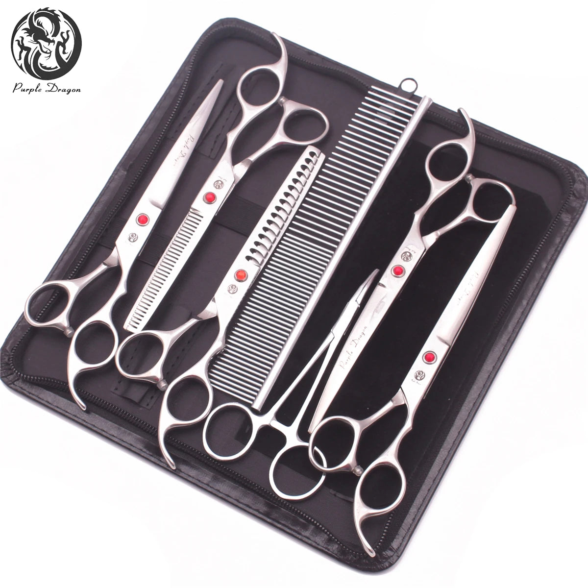 Pet Grooming Scissors Set - Professional Dog & Cat Grooming, Stainless Steel, Sharp, Multi-Piece, Ergonomic Handle, Durable Trim