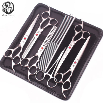 Pet Grooming Scissors Set - Professional Dog & Cat Grooming, Stainless Steel, Sharp, Multi-Piece, Ergonomic Handle, Durable Trim