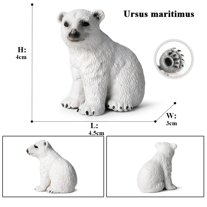 Oenux Arctic South Pole Animals Simulation Penguins Polar Bear Wolf Beluga Whale Action Figures Model Figurine PVC Kid Toy Gift