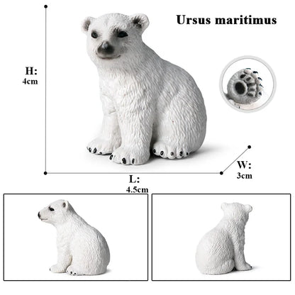 Oenux Arctic South Pole Animals Simulation Penguins Polar Bear Wolf Beluga Whale Action Figures Model Figurine PVC Kid Toy Gift