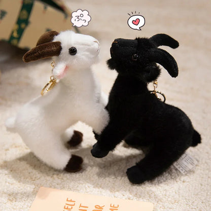 Hot Sale Lifelike Goat Pendant Plush Toys Soft Stuffed Standing Goat Toys Cute Mini Animal Pendant Cool Keyring Bags Decor