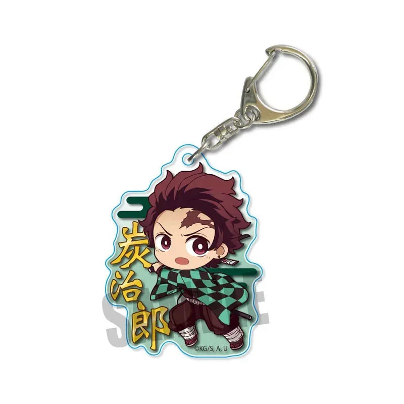 5pcs Demon Slayer Pendant Kimetsu No Yaiba Blade of Ghost Keychain Acrylic Bag Pendant Car Key Chain Gift Accessories gift