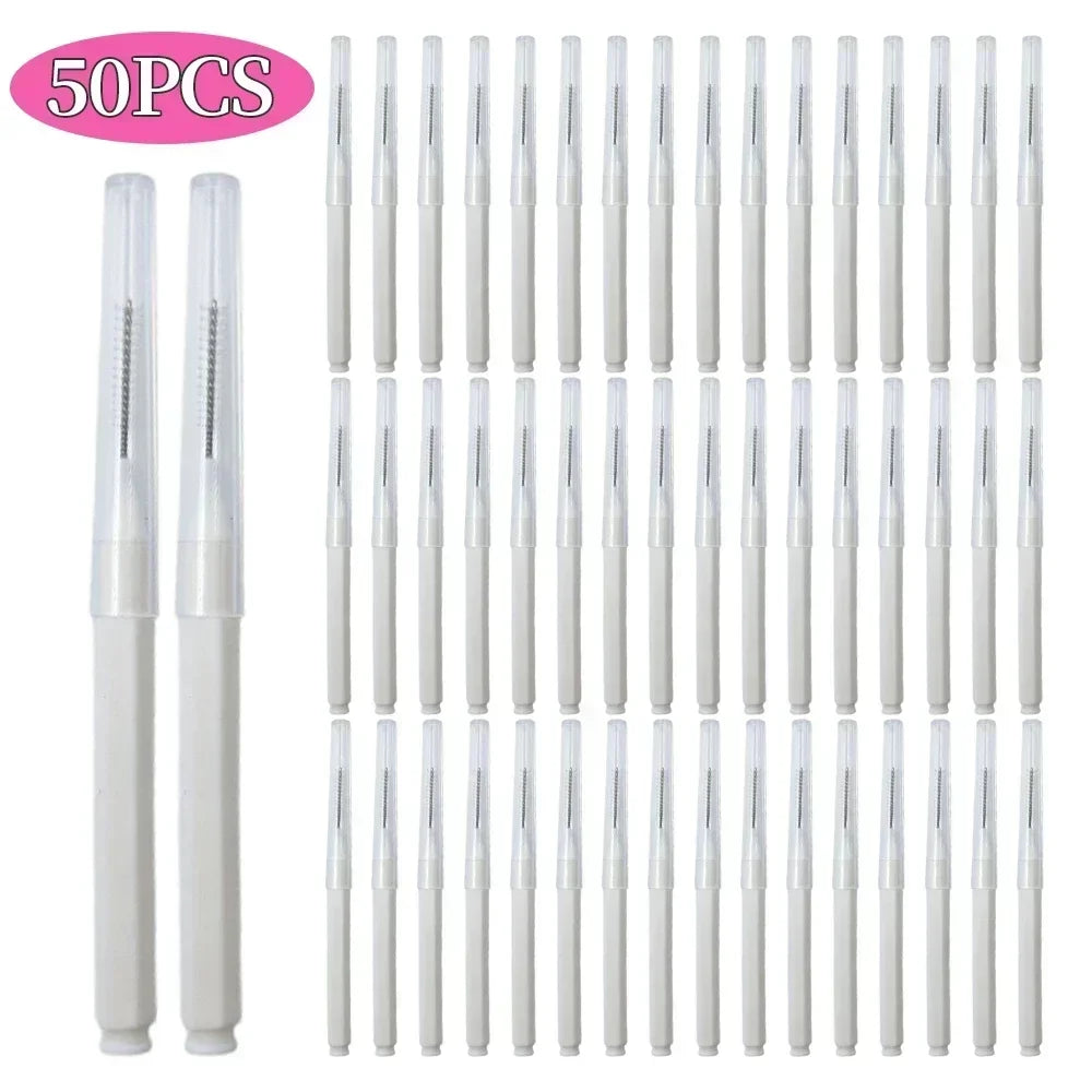 5/10/50PCS Mini Eyebrow Brush Brow Perm Brush Disposable Brow Lifting Brushes Bendable Micro Eyelash Brush Applicators Tools