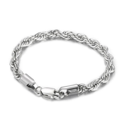 4/6/8mm Stainless Steel Bracelets For Men Women Gold Color Twisted Rope Link Chain Bracelets On the Hand Jewelry Gifts