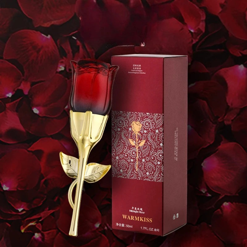 50ml Women’s Rose-Shaped Perfume Bottle Long-Lasting Floral Eau De Parfum with Romantic Scents Elegant Gift & Daily Fragrance
