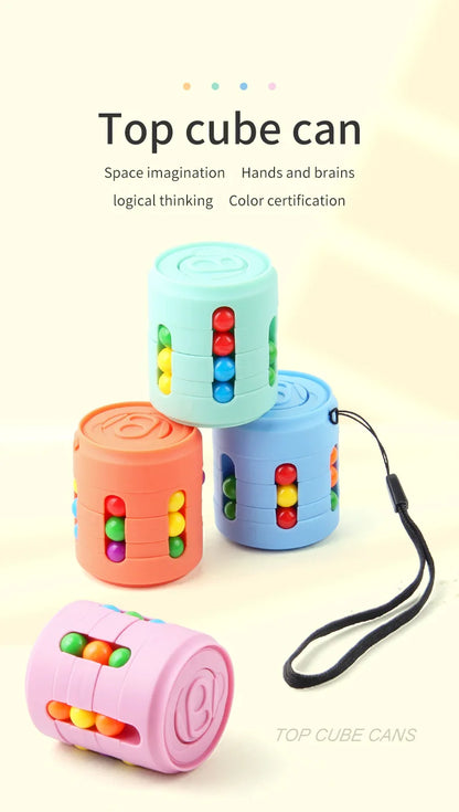 Multiple Functions Fidget Spinner Magic Colorful Beans Finger Spinning Relieves Stress Decompression Tool For Children And Adult