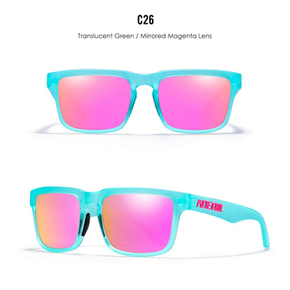 KDEAM Men's Polarized Sunglasses Square Casual Outdoors Sun Glasses Women Unisex Sunglass For Couple With Zipper Case