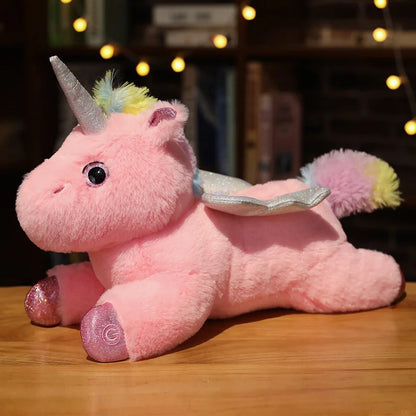 120CM Cute Glowing LED Light Unicorn Plush Toys Lovely Luminous Animal Unicorn Pillow Stuffed Dolls for Children Kids Gifts