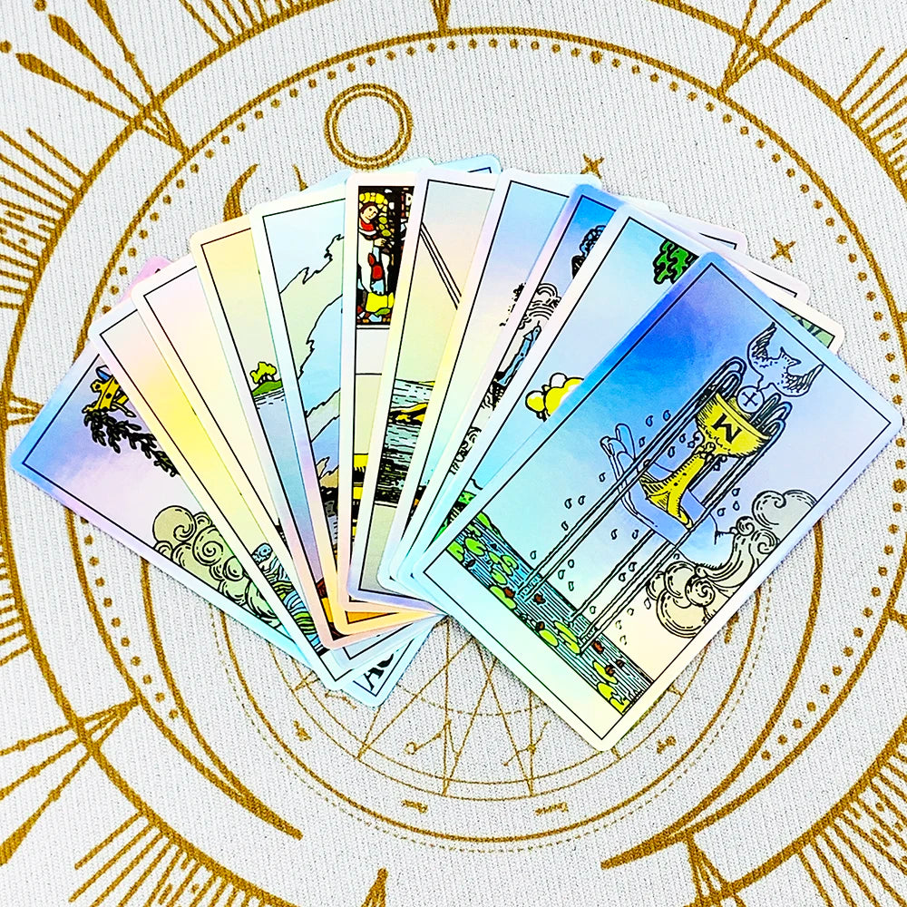 Tarot Oracle 78pcs Colorful Cards Family Entertainment Board Game Fate Divination Card Game,Christmas and New Year Gifts