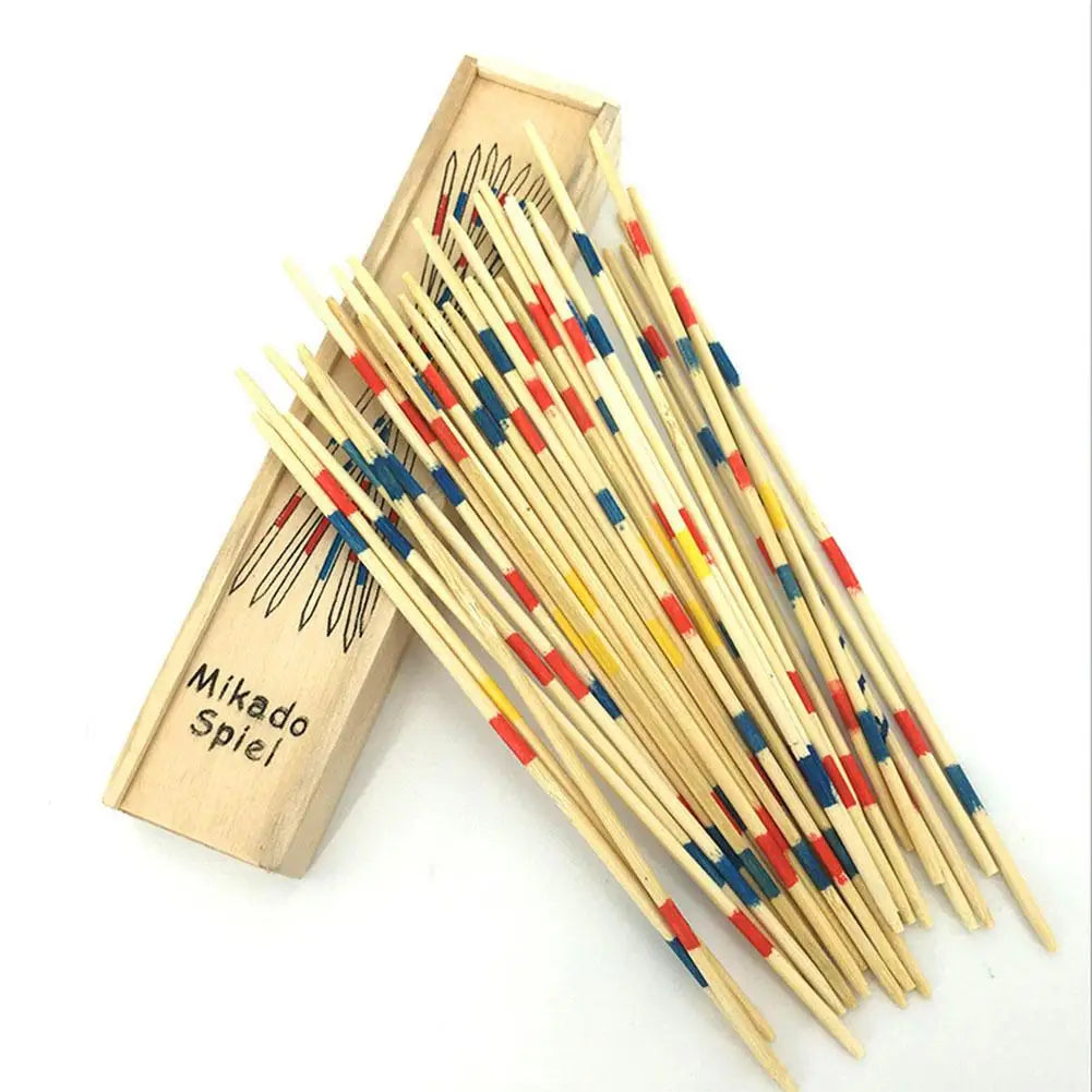 Traditional Mikado Spiel Pick Up Sticks With Box Multiplayer Game Baby Educational Wooden Board Game Stick Funny Desktop Toy