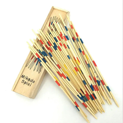 Traditional Mikado Spiel Pick Up Sticks With Box Multiplayer Game Baby Educational Wooden Board Game Stick Funny Desktop Toy