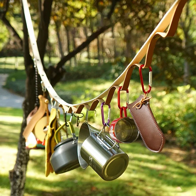 Outdoor Hanging Rope Portable Lanyard Canopy Hanger, Camping Campsite Storage Strap for Backpacking Hiking Tent Accessories