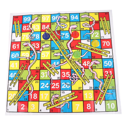 1Set Snake Ladder Educational Kids Children Toys Interesting Board Game Set Portable Flying Chess Board Family Board Game