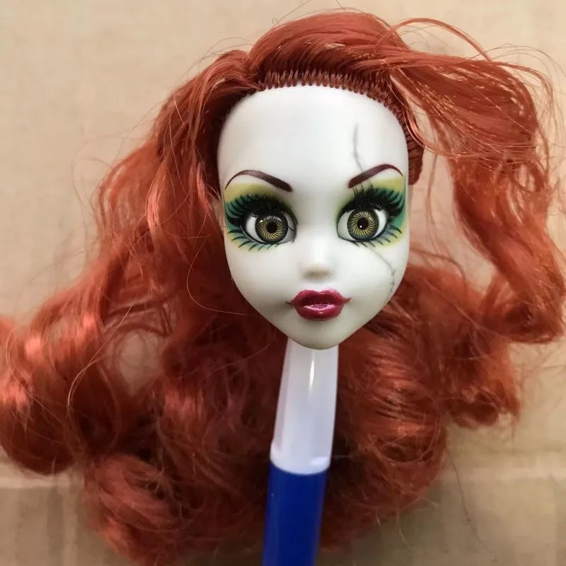 Glasses Eyes With Real Eyelashes Doll Heads Colorful Soft Doll Parts White Skin Doll Accessories Girl Gift Toys Figures