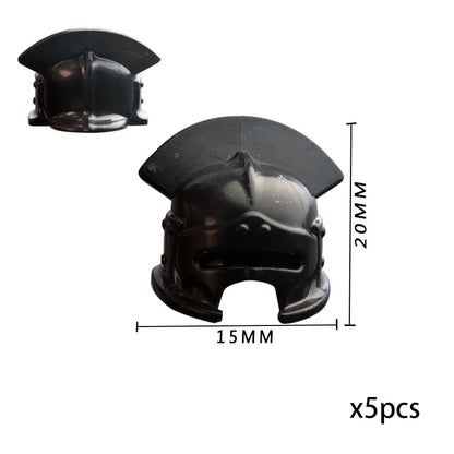 Viking Pirate Age Bullhorn Hat Medieval Knight Roman Warrior Soldier Helmet Action Figures Building Blocks Toys For Children