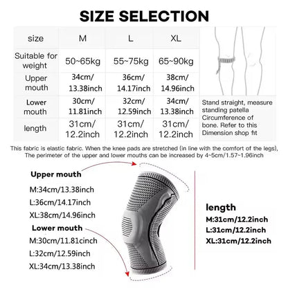 1 PCS Silicone Compression Protection Sport Knee Braces Knee Pads Strap Patella Medial Support Meniscus Basketball Running Prot