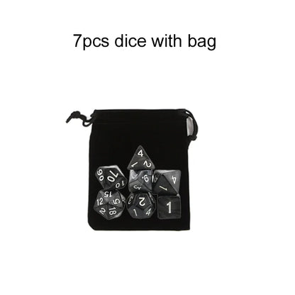 7pcs/set Multicolour Dice Set Multiple Colors Polyhedral RPG DND Role Playing Dragons Board Game Multiple Dice With Bags TMZ