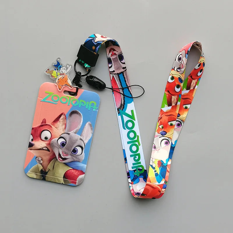 Hot Disney Anime Zootopia 2 Lanyard Card student Judy Nick cute card Bus Card holder certificate lanyard cartoon keychain  Gifts