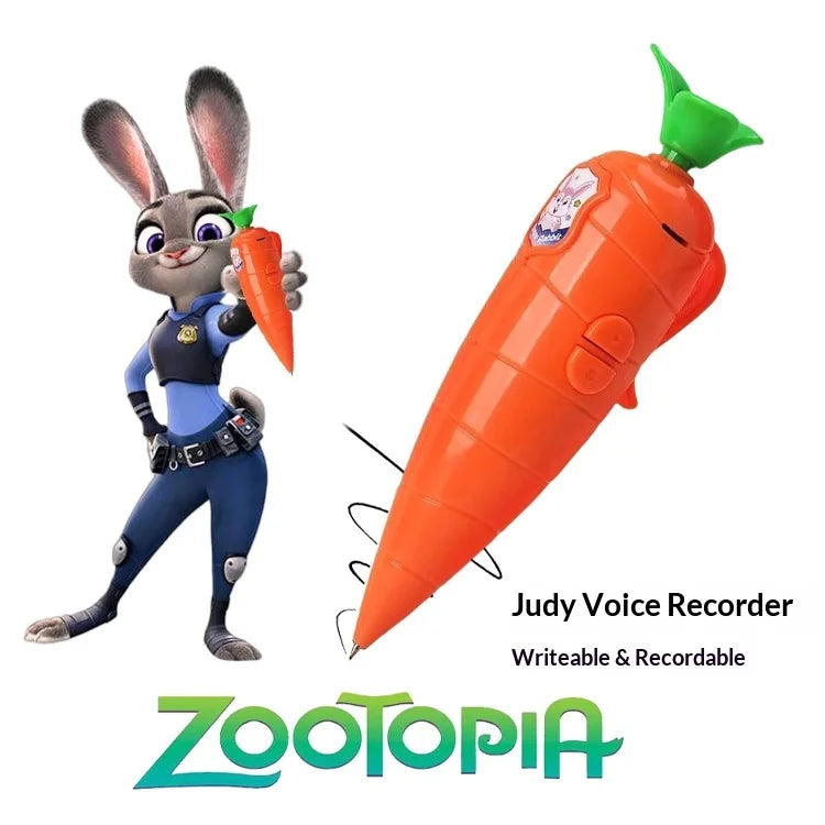Animation Zootopia 2 Judy Rabbit Police Officer Nick Carrot Recorder Props Can Write And Record Cute Toy Gift For Student