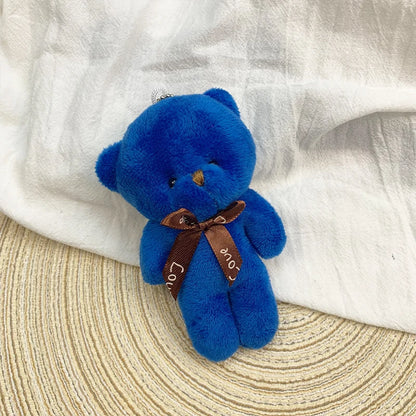 30pcs New 21Color Mini Bear Plush Doll Keychain 12cm Cute Colorful Bear Animal Stuffed Toys For Girl Bag Pendant Children Gifts