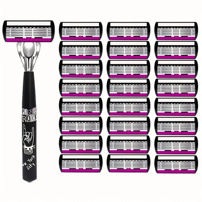 Razor Shaver for Men, Premium Shaving Shaver, 6-Layer Razor Face Beard Hair Comes with Replaceable Blades, 6-Layer Refills