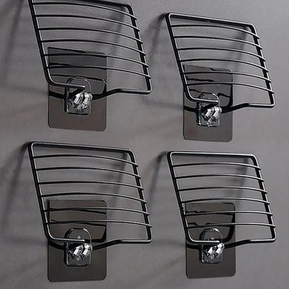 1pc-Stainless steel soap rack, wall mounted soap rack, drainage soap tray, simple soap storage rack in home bathroom
