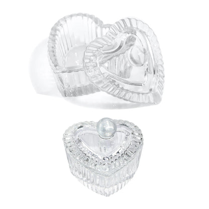 1pcs Pink Crystal Glass Dappen Dish Acrylic Powder Liquid Holder Container Heart Shape Nail Lid Cup Bowl Manicure Accessories