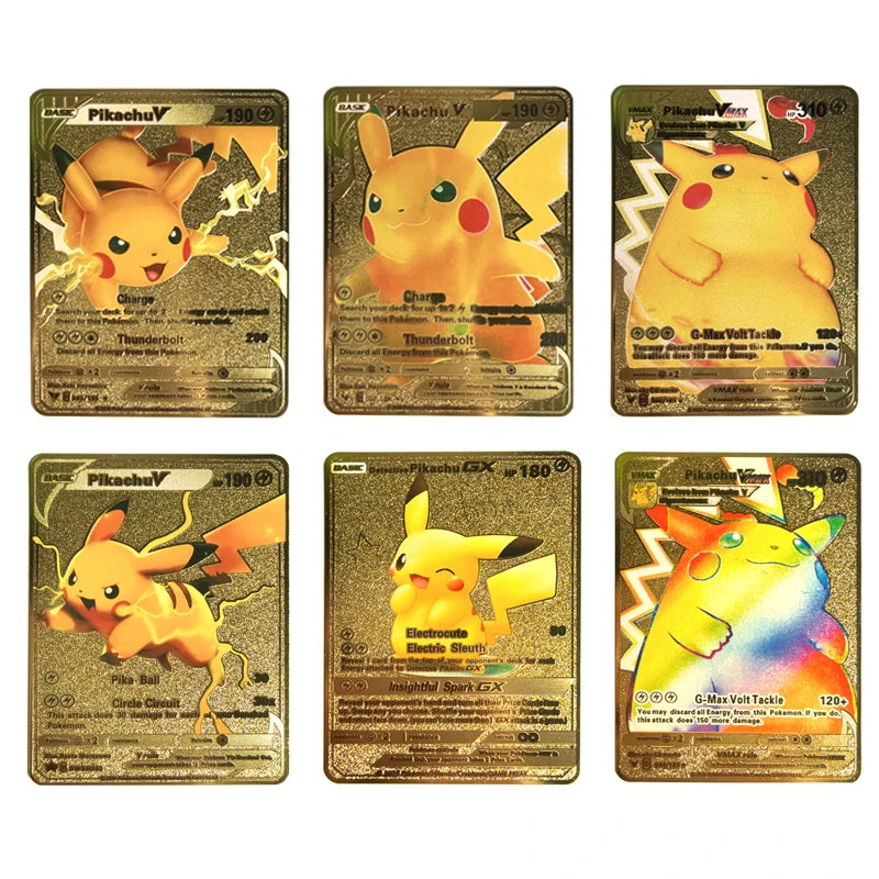 Cartão de metal pokémon 10000 pontos arceus charizard raichu super cartão dourado inglês mewtwo vmax gx ex presente de natal