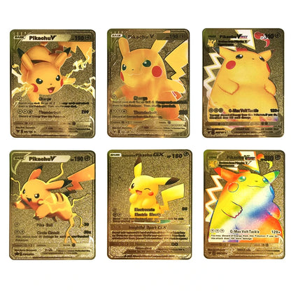 Cartão de metal pokémon 10000 pontos arceus charizard raichu super cartão dourado inglês mewtwo vmax gx ex presente de natal
