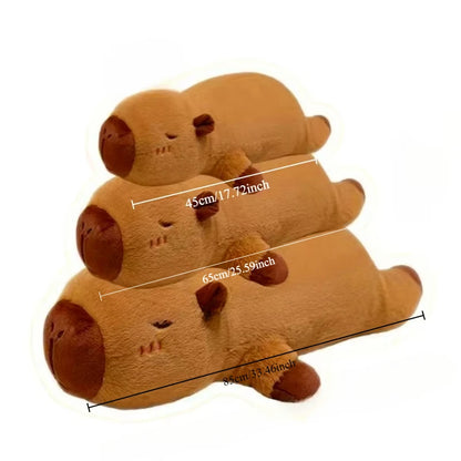 Kawaii Capybara Plush Toy Stuffed Capibara Fluffy Doll Long Sleep Soft Pillow Sofa Cushion Nap Sleeping Toys for School  Xmas